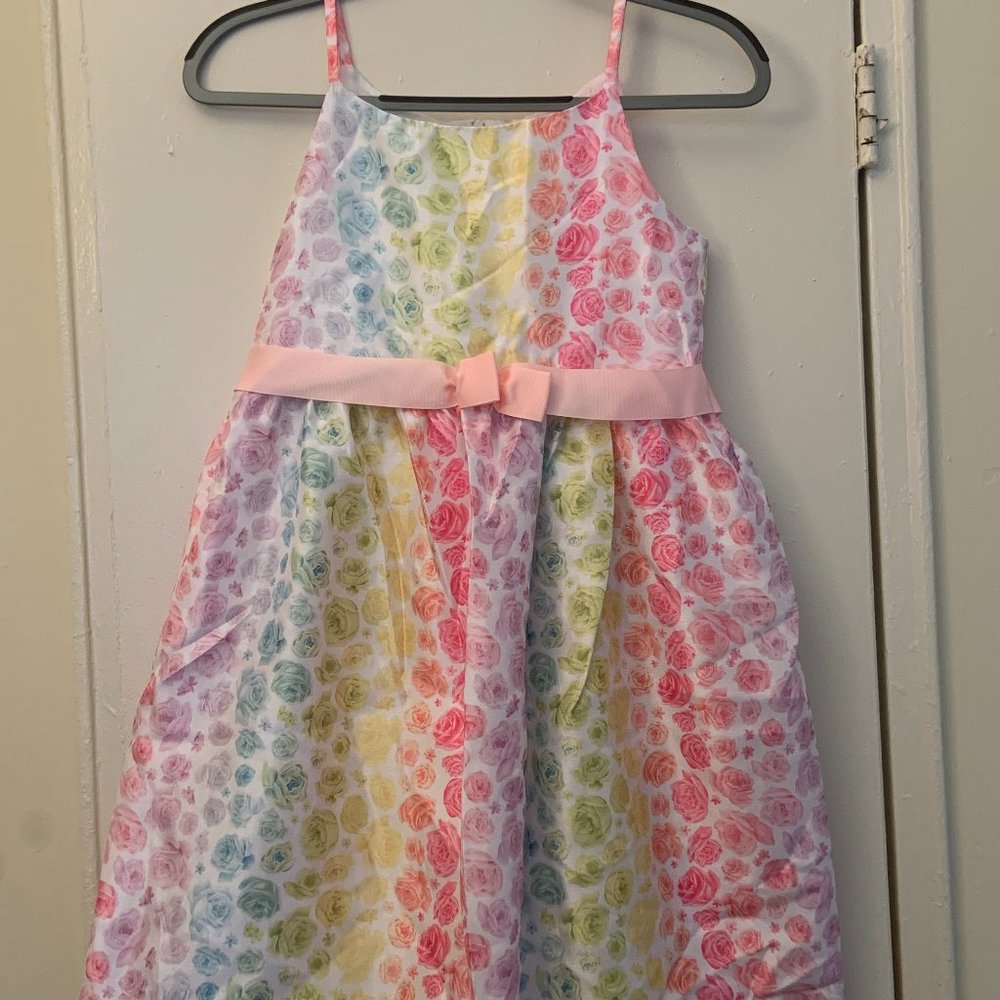 SOLD Rainbow Floral Dress - Girl's Size 14